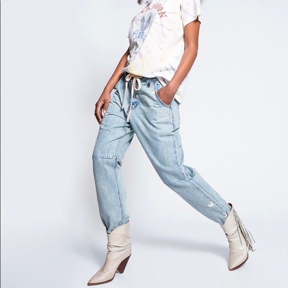 NWT - One Teaspoon Painted High  waist Safari Jean - Free People - size 24 or XS - Picture 1 of 9